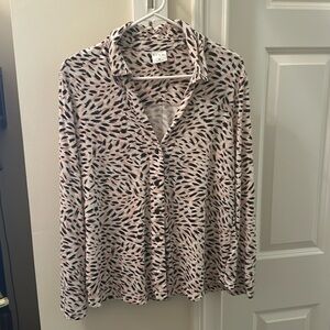 Soma Size medium Animal Print Long Sleeve button Shirt